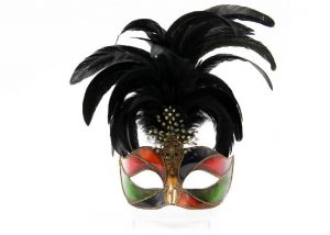 Colombina Plastic Mask with Feathers