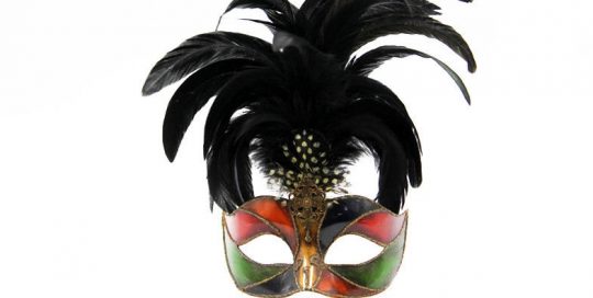 Colombina Plastic Mask with Feathers