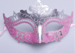 Pink Silver Glitter Venice Carnival Masks