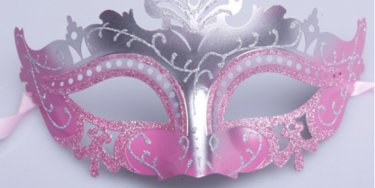 Pink Silver Glitter Venice Carnival Masks