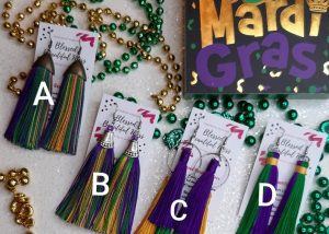 Mardi Gras Tassel Earring