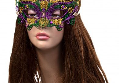 7.5" Filigree Mask Purple Green Gold PGG Mardi Gras Mask