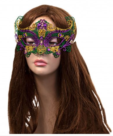Mardi Gras Masquerade Eye Mask Ball Parade Prom Purple Green Gold