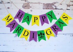 Cardstock Happy Mardi Gras Banner