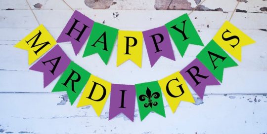 Cardstock Happy Mardi Gras Banner