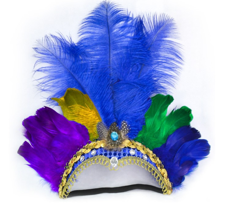 Mardi Gras Masquerade Purple Feather Headpiece Carnival Cosplay Dress Up -   Finland