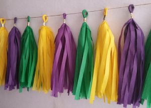 MARDI GRAS Tassel Garland green gold purple mylar Tassel Garland Mardi Gras Party Decoration Mardi Gras 2021 Mardi gras banner