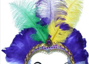 Mardi Gras PGG Headpiece w Feathers