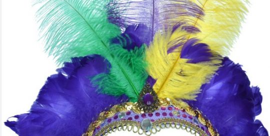 Mardi Gras PGG Headpiece w Feathers