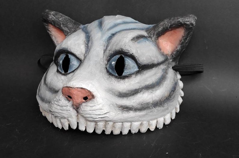 Cat Mask Animal Paper Mache Mask Scary Theatre Mask