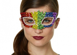 Rainbow Diamond Eye Half Mask