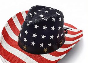 Adult American flag Western Cowboy straw hats men's and women's Outdoor travel hats wholesale American Party National Day hats