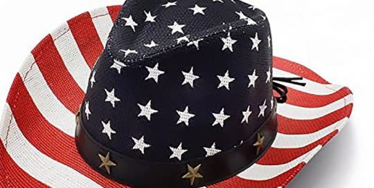 Adult American flag Western Cowboy straw hats men's and women's Outdoor travel hats wholesale American Party National Day hats