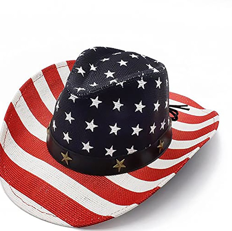 USA National Flag Western Cowboy Straw Hats - LegoPartyCraft