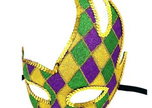 Fat Tuesday PGG Flame Half Face Glitter Mask