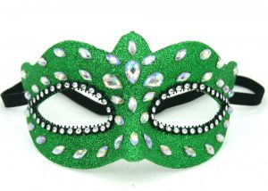 Luxury Diamond Inlaid Mask Crown Mask- Green