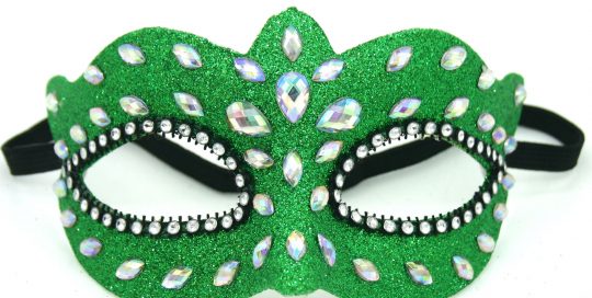 Luxury Diamond Inlaid Mask Crown Mask- Green