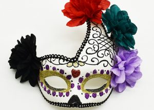 Day of the Dead Half Face Sugar Eyemask Glitter Mask