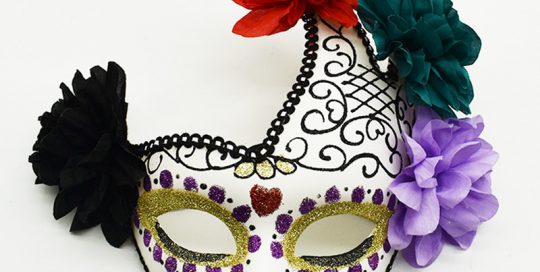Day of the Dead Half Face Sugar Eyemask Glitter Mask