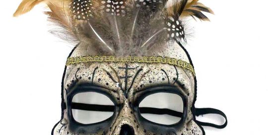 Voodoo Priestess Skull Eyemask w Feathers