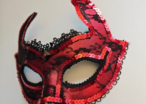 Halloween Eyemask Red Devil Lace Mask