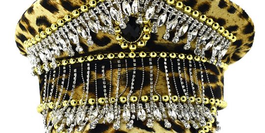 Leopard Rhinestone Fireman Festival Hat