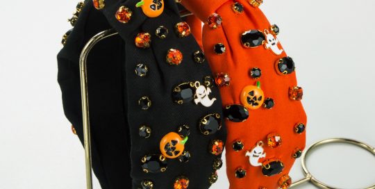 Halloween Retro Hair Bands with Pumpkin Ghost Beads and Rhinestones