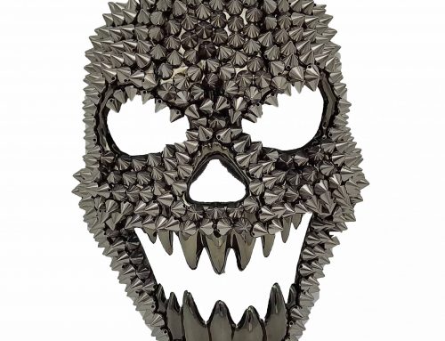 Halloween Black Gold Sliver Spikes Skull Mask