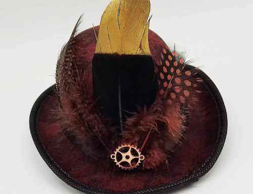 Steampunk Brown Mini Hat w Hairpin