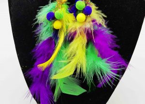 Mardi Gras Feather Earrings