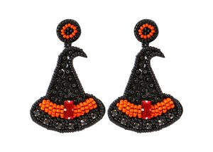 Halloween Beaded Hat Earrings