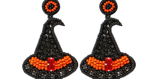 Halloween Beaded Hat Earrings