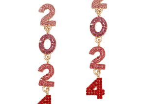 2024 Full Diamond Inlaid Stud Earrings-Red