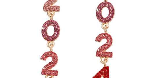 2024 Full Diamond Inlaid Stud Earrings-Red