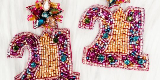 Happy Birthday Beaded Rainbow Earrings