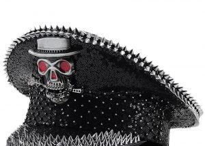 Sequin Skull Spike Rhinestone Hat