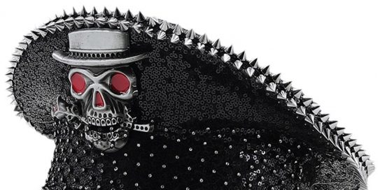 Sequin Skull Spike Rhinestone Hat