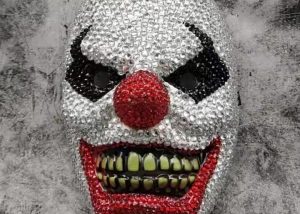 Spirit Halloween Scary Clown Rhinestone Mask