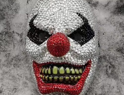 Spirit Halloween Scary Clown Rhinestone Mask