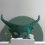 Rhinestone Studed Ancestral Devil Horned Mask-Green