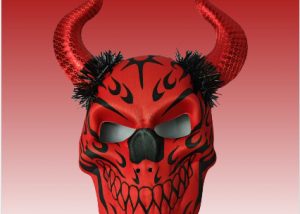 Halloween Skull Mask with Horn
