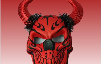 Halloween Skull Mask with Horn