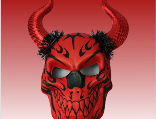 Custom Halloween Skull Mask with Horn