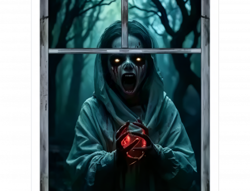 Halloween Haunted House Window Curtain Cover Window Door Cling Cover